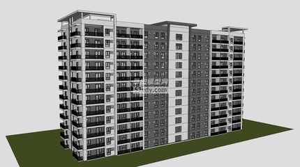 公寓住宅樓建筑SU模型的構(gòu)造藝術(shù)與設(shè)計(jì)要點(diǎn)
